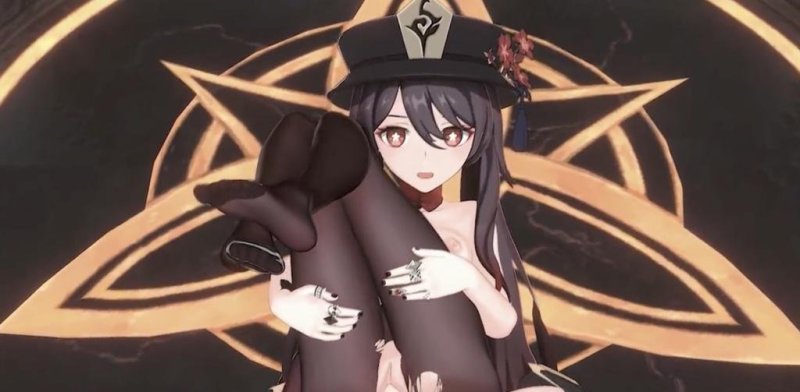  3D甘雨与胡桃激情互干，高潮迭起超带感 